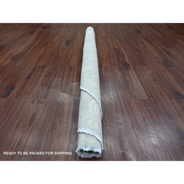 5'11" x 5'11" New Hand Knotted Grey Wool Round Oriental Rug - MOA10220730