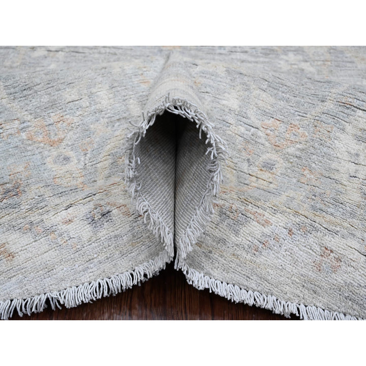 7'8" x 7'10" New Hand Knotted Grey Wool Round Oriental Rug - MOA10220731