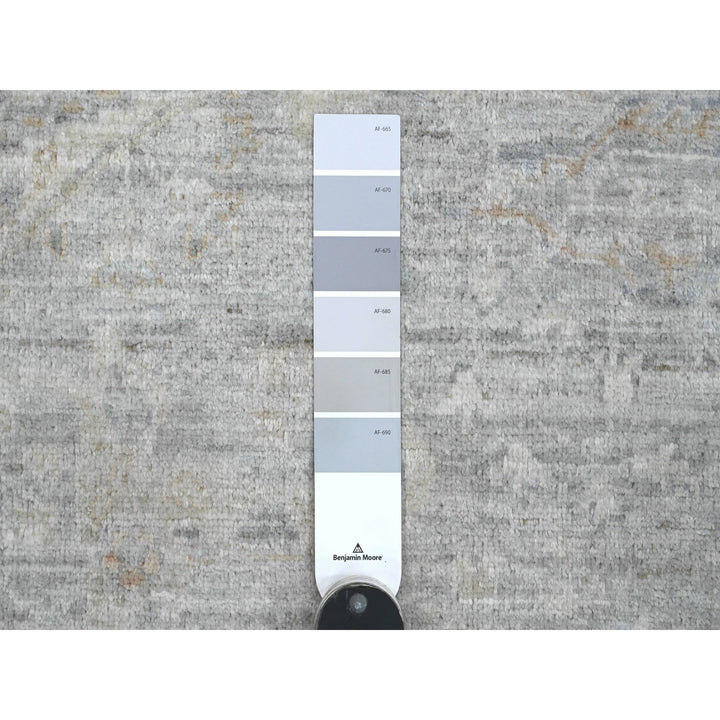 7'8" x 7'10" New Hand Knotted Grey Wool Round Oriental Rug - MOA10220731