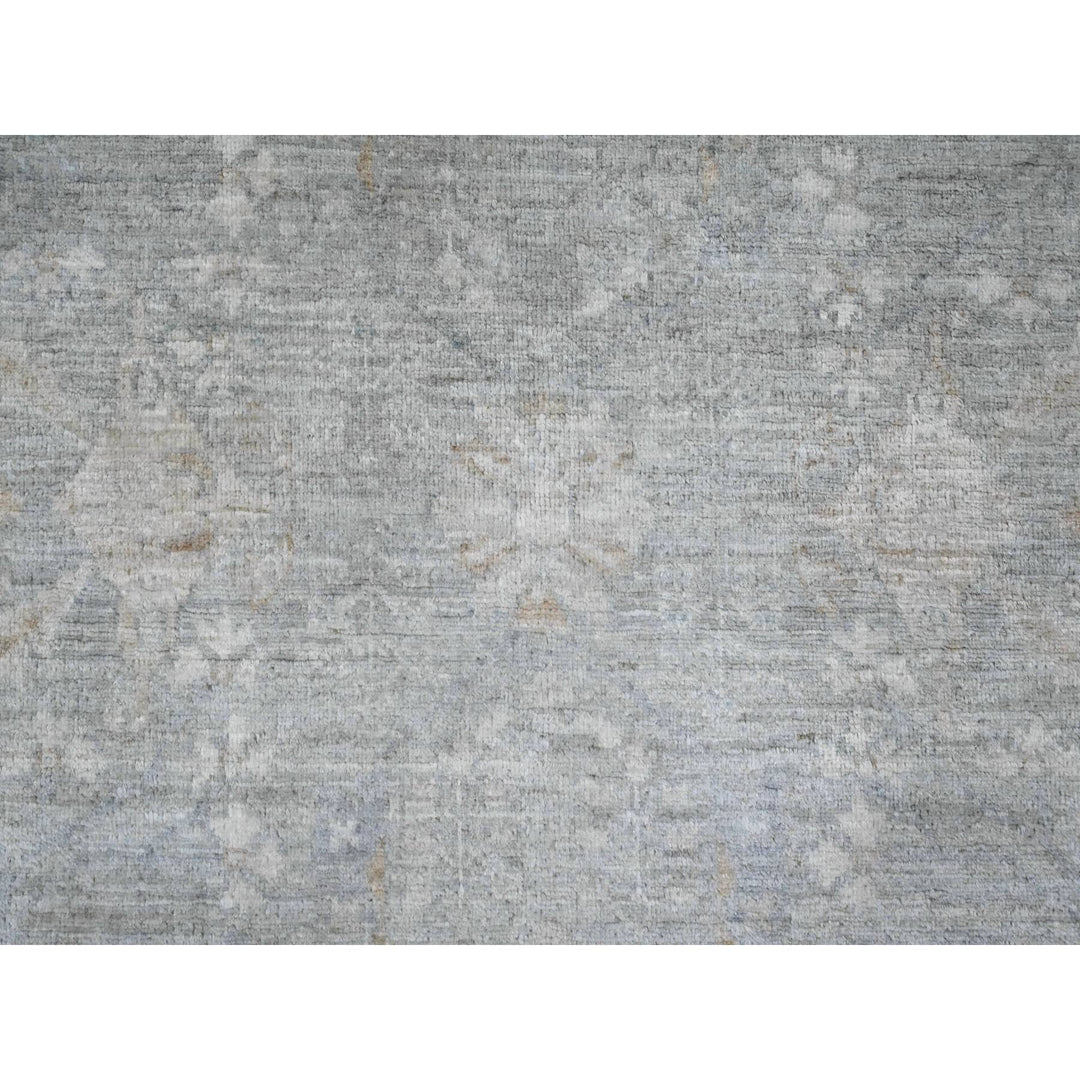 7'8" x 7'10" New Hand Knotted Grey Wool Round Oriental Rug - MOA10220731