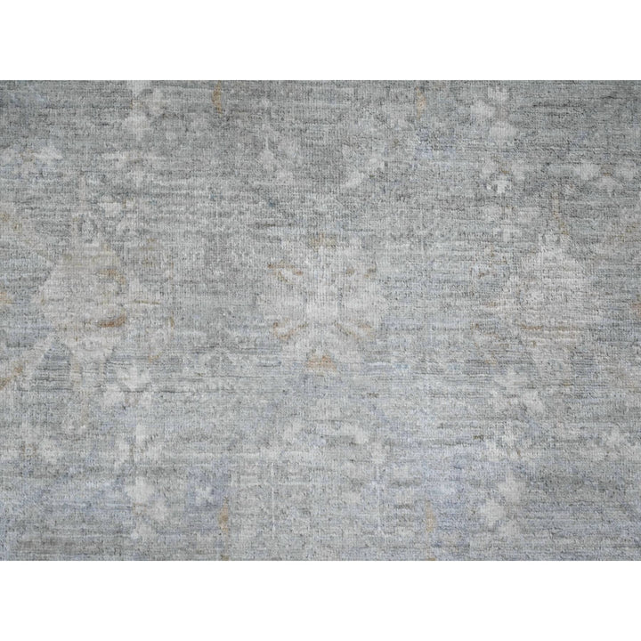 7'8" x 7'10" New Hand Knotted Grey Wool Round Oriental Rug - MOA10220731