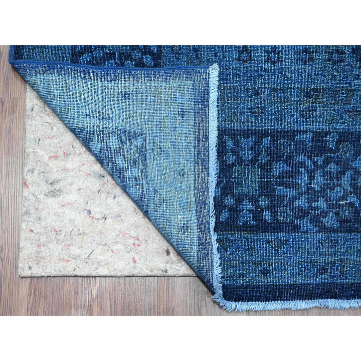 9'0" x 11'5" New Hand Knotted Blue Wool Rectangle Oriental Rug - MOA10220733