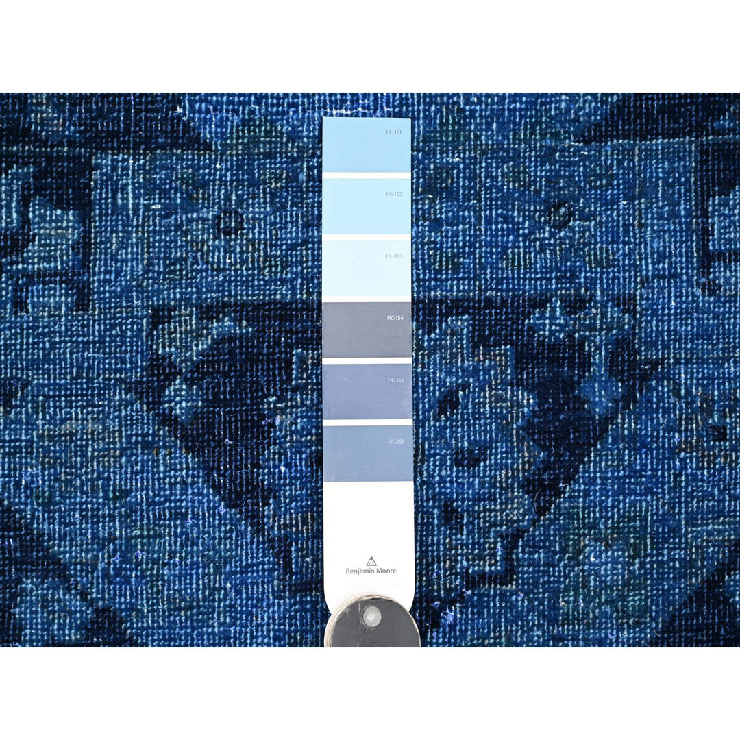 9'0" x 11'5" New Hand Knotted Blue Wool Rectangle Oriental Rug - MOA10220733