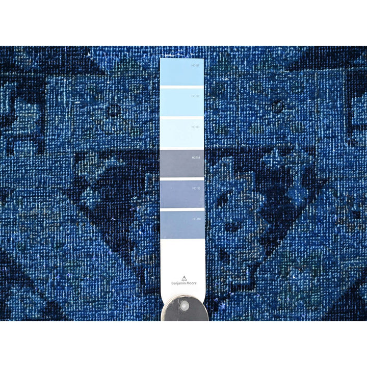 9'0" x 11'5" New Hand Knotted Blue Wool Rectangle Oriental Rug - MOA10220733