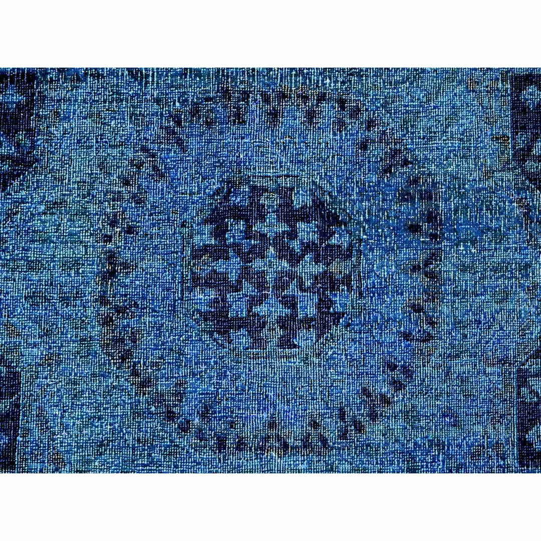9'0" x 11'5" New Hand Knotted Blue Wool Rectangle Oriental Rug - MOA10220733