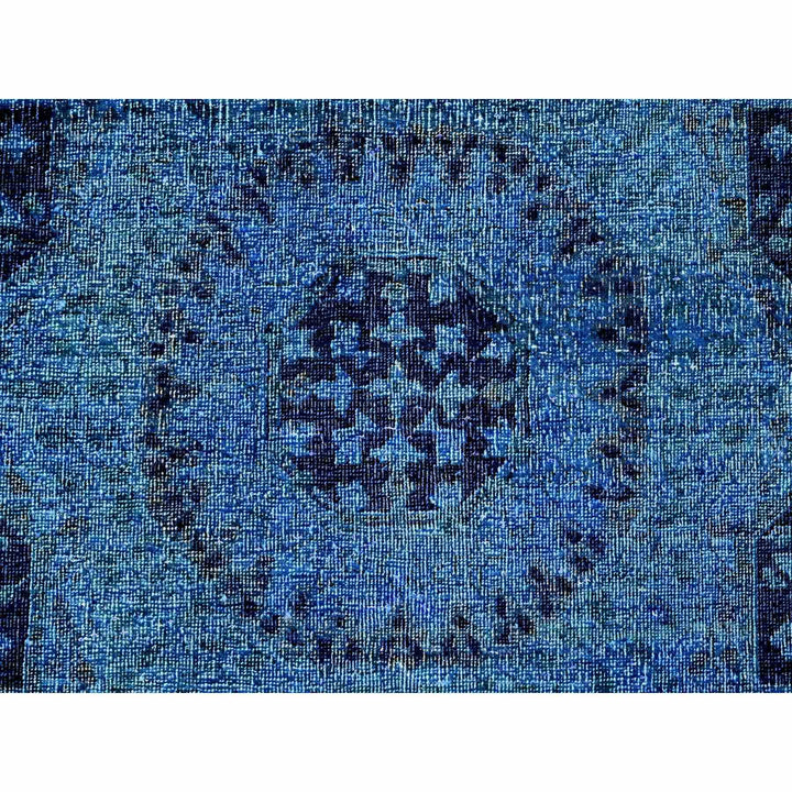 9'0" x 11'5" New Hand Knotted Blue Wool Rectangle Oriental Rug - MOA10220733