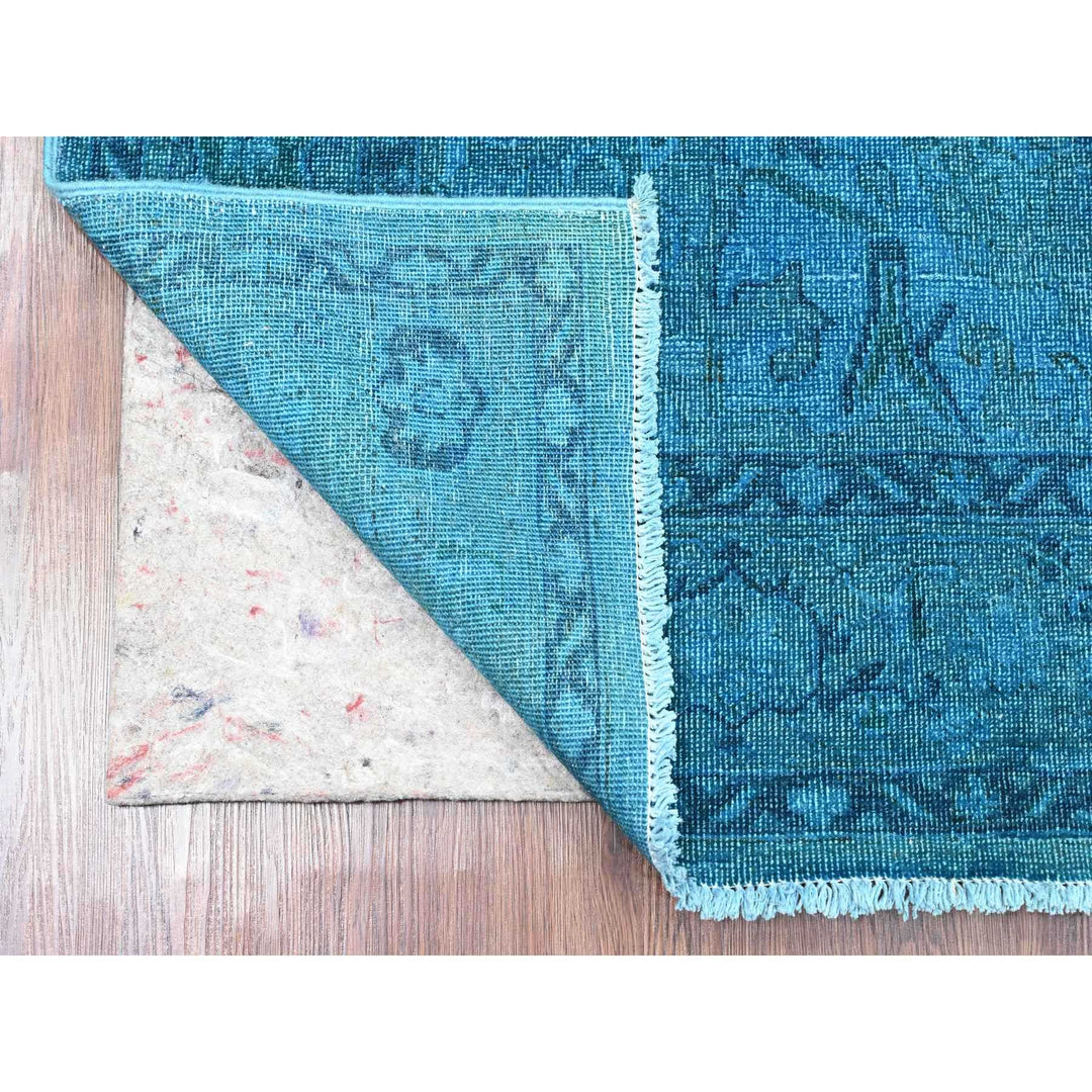 5'3" x 7'7" New Hand Knotted Blue Wool Rectangle Oriental Rug - MOA10220734