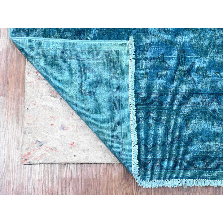 5'3" x 7'7" New Hand Knotted Blue Wool Rectangle Oriental Rug - MOA10220734