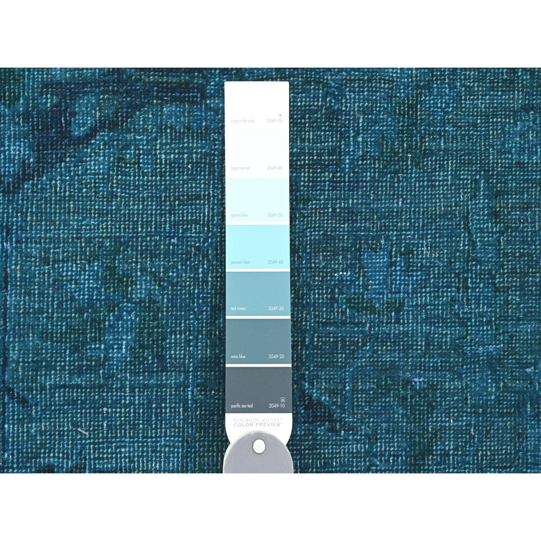 5'3" x 7'7" New Hand Knotted Blue Wool Rectangle Oriental Rug - MOA10220734