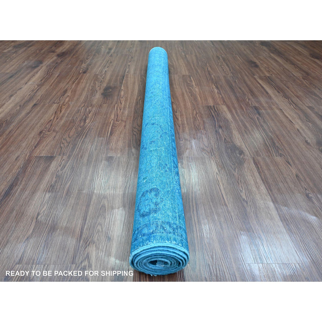 5'3" x 7'7" New Hand Knotted Blue Wool Rectangle Oriental Rug - MOA10220734