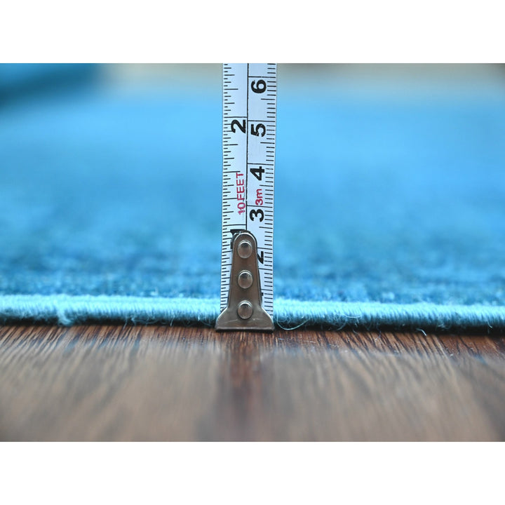 5'3" x 7'7" New Hand Knotted Blue Wool Rectangle Oriental Rug - MOA10220734