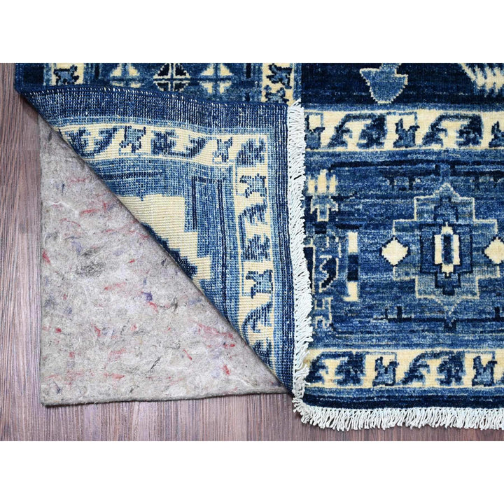 8'2" x 9'9" New Hand Knotted Blue Wool Rectangle Oriental Rug - MOA10220739