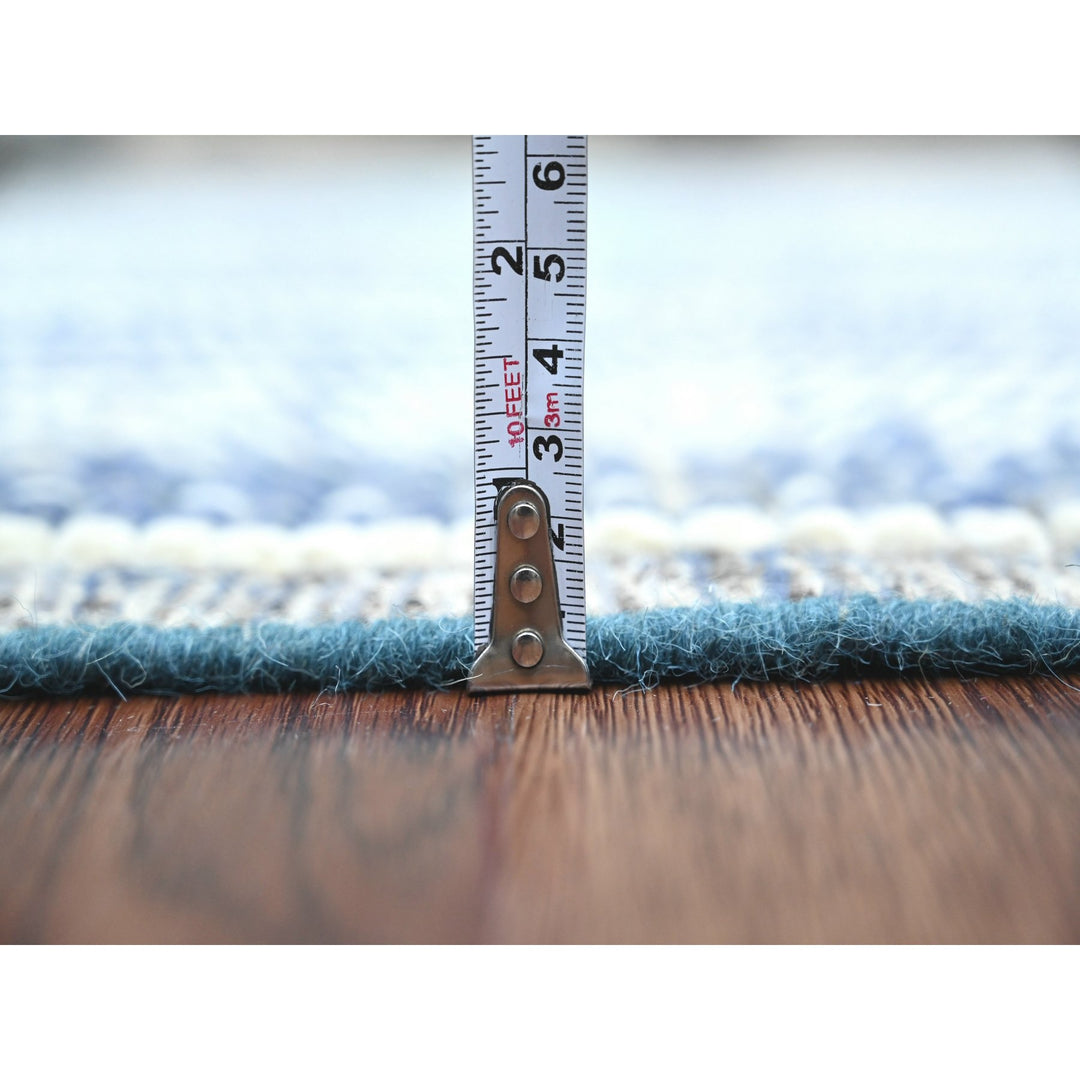 6'0" x 10'4" New Hand Knotted Blue Wool Rectangle Oriental Rug - MOA10220741