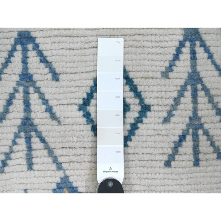 6'0" x 9'3" New Hand Knotted Ivory Wool Rectangle Oriental Rug - MOA10220742