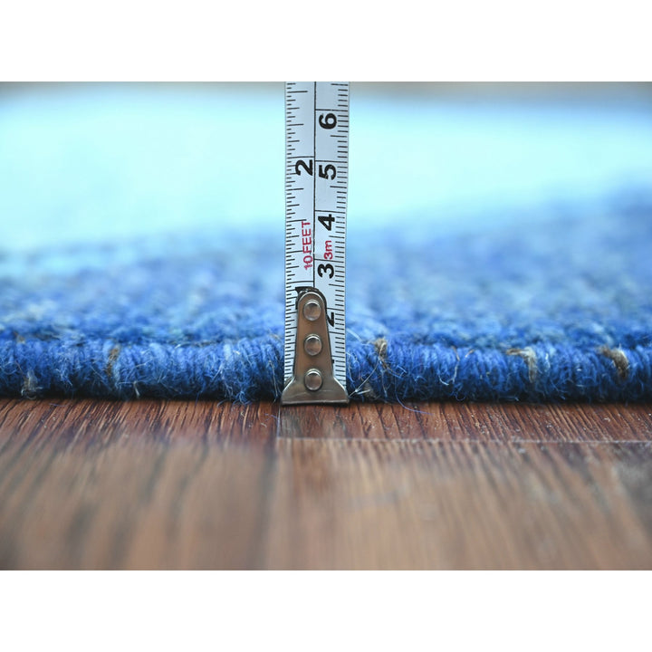 2'10" x 10'3" New Hand Knotted Blue Wool Runner Oriental Rug - MOA10220746