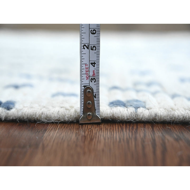 2'5" x 10'6" New Hand Knotted Ivory Wool Runner Oriental Rug - MOA10220748