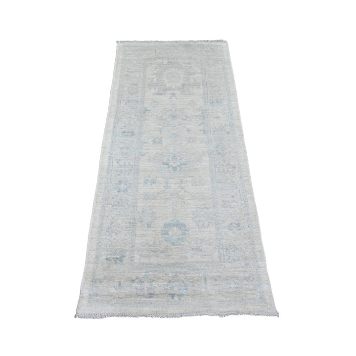 2'7" x 5'11" New Hand Knotted Ivory Wool Runner Oriental Rug - MOA10220795