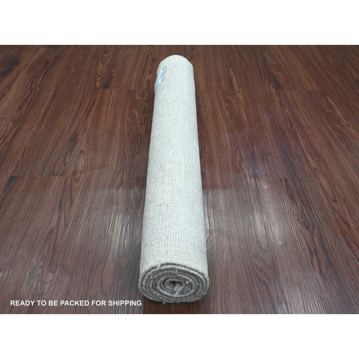 2'7" x 5'11" New Hand Knotted Ivory Wool Runner Oriental Rug - MOA10220795