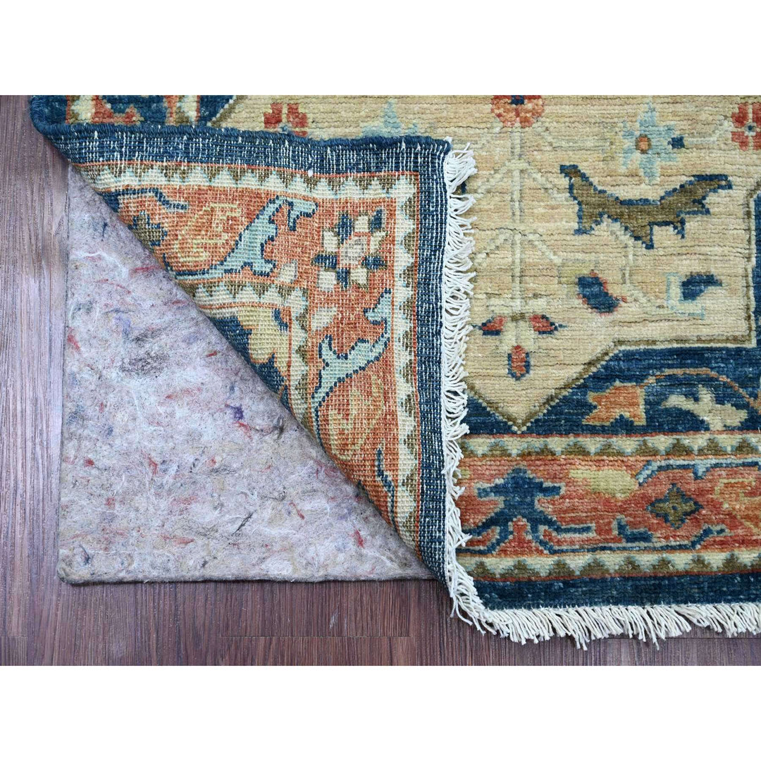 2'7" x 11'9" New Hand Knotted Blue Wool Runner Oriental Rug - MOA10220815