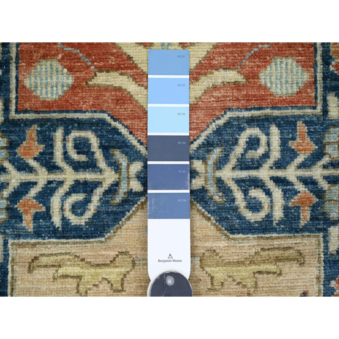 2'7" x 11'9" New Hand Knotted Blue Wool Runner Oriental Rug - MOA10220815