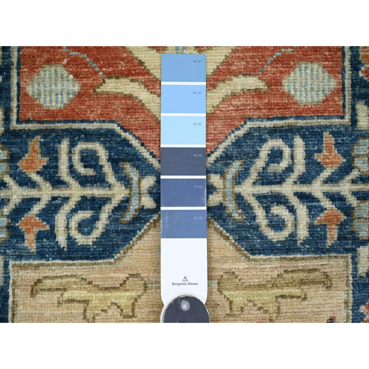 2'7" x 11'9" New Hand Knotted Blue Wool Runner Oriental Rug - MOA10220815