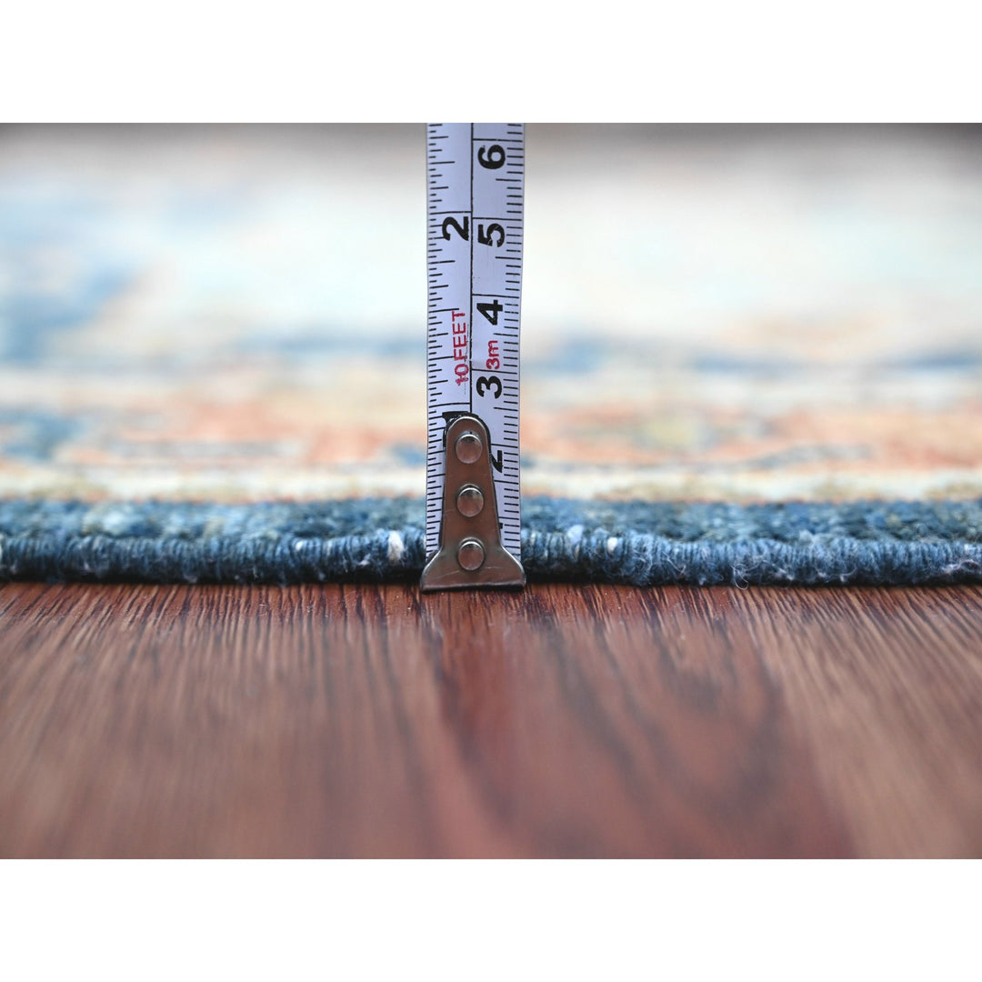 2'7" x 11'9" New Hand Knotted Blue Wool Runner Oriental Rug - MOA10220815