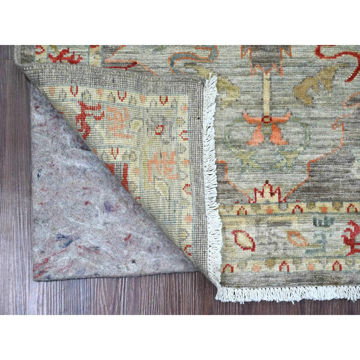 2'8" x 7'8" New Hand Knotted Grey Wool Runner Oriental Rug - MOA10220818