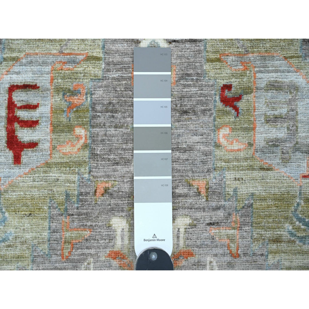 2'8" x 7'8" New Hand Knotted Grey Wool Runner Oriental Rug - MOA10220818