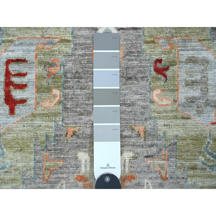 2'8" x 7'8" New Hand Knotted Grey Wool Runner Oriental Rug - MOA10220818