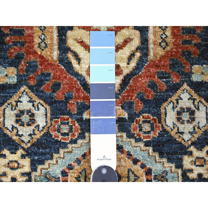 2'7" x 7'11" New Hand Knotted Blue Wool Runner Oriental Rug - MOA10220819