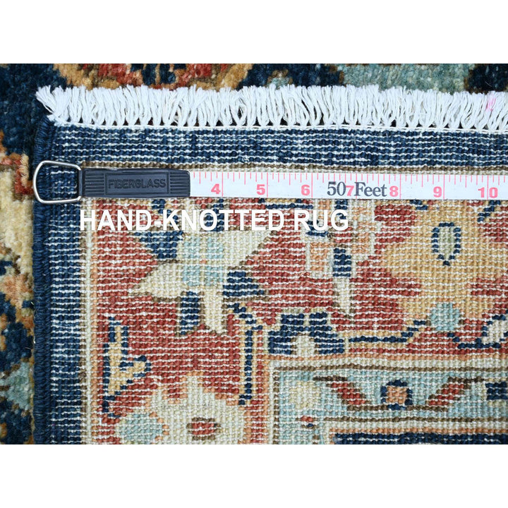 2'7" x 7'11" New Hand Knotted Blue Wool Runner Oriental Rug - MOA10220819