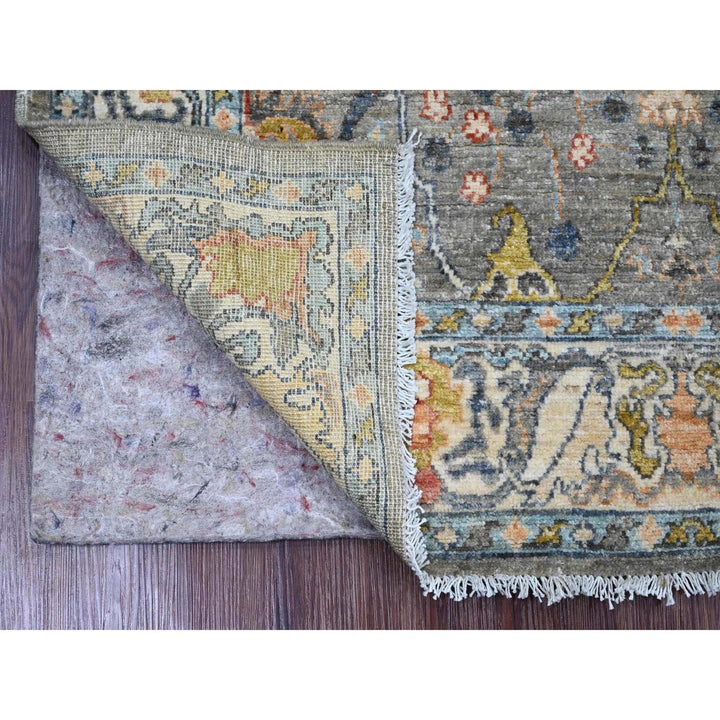 3'11" x 6'1" New Hand Knotted Grey Wool Rectangle Oriental Rug - MOA10220820