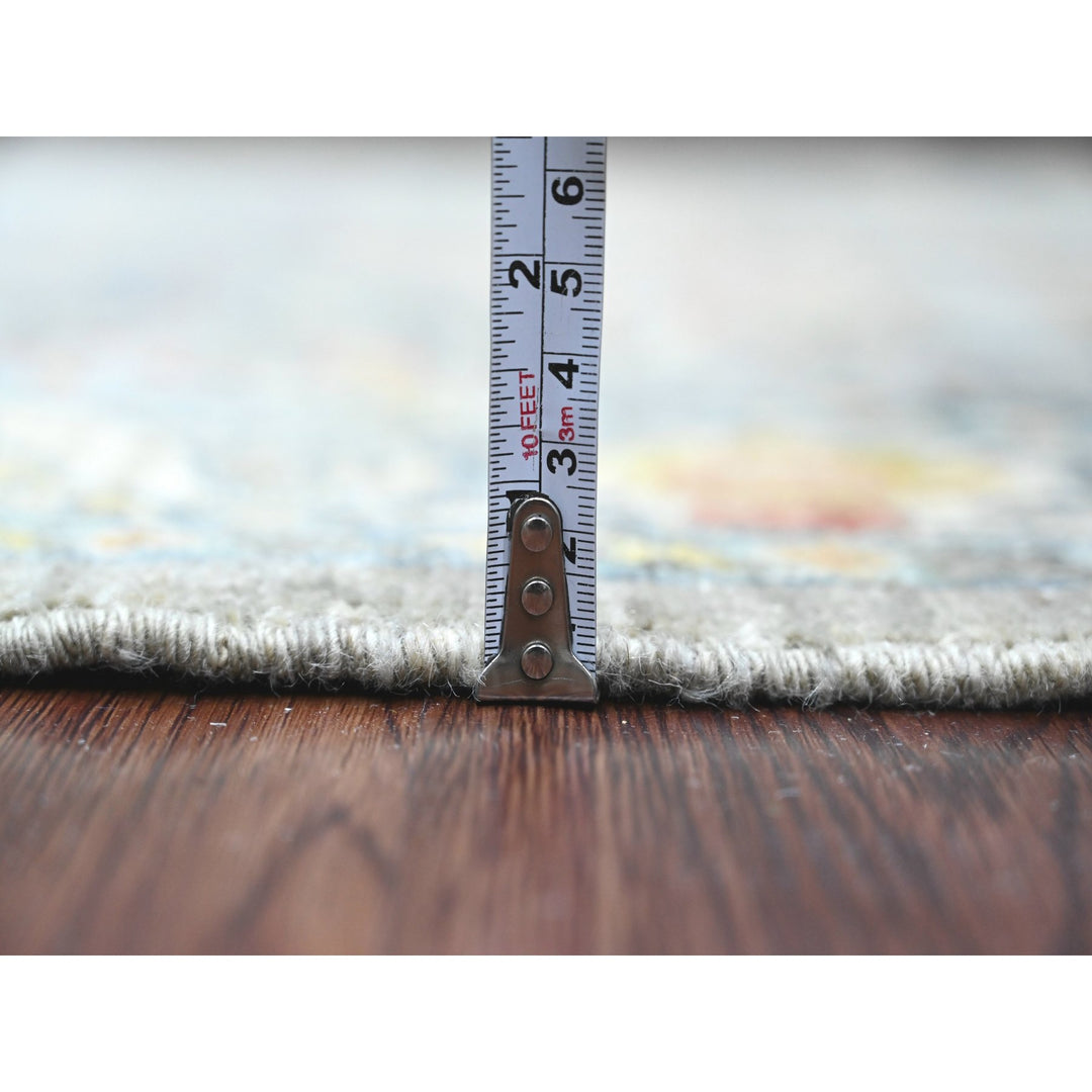 3'11" x 6'1" New Hand Knotted Grey Wool Rectangle Oriental Rug - MOA10220820