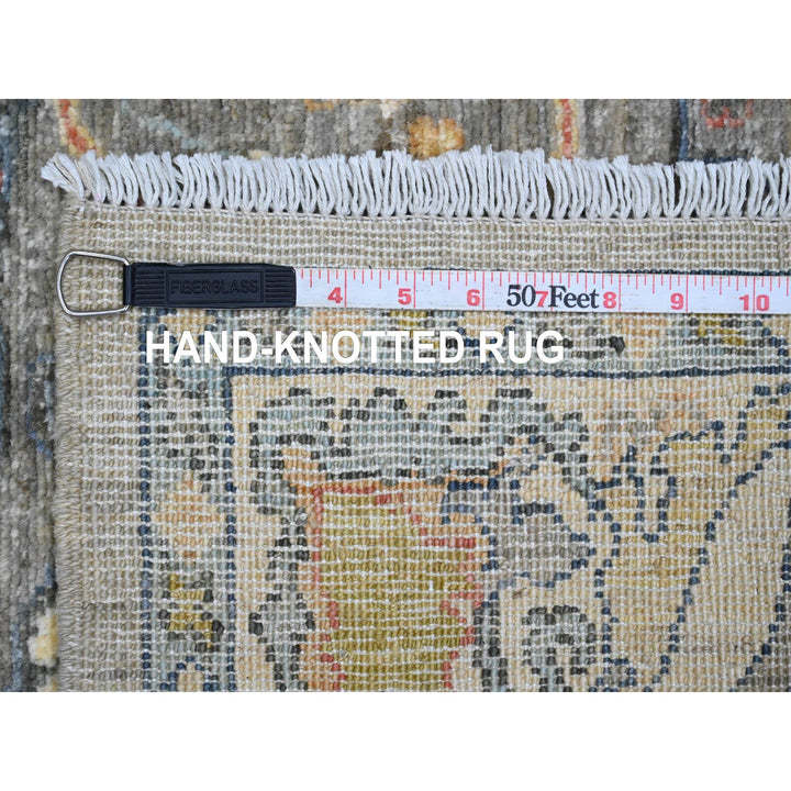 3'11" x 6'1" New Hand Knotted Grey Wool Rectangle Oriental Rug - MOA10220820