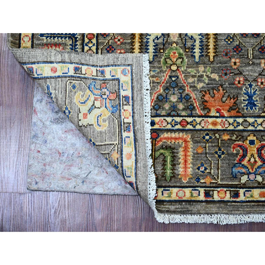 4'1" x 9'8" New Hand Knotted Brown Wool Runner Oriental Rug - MOA10220821