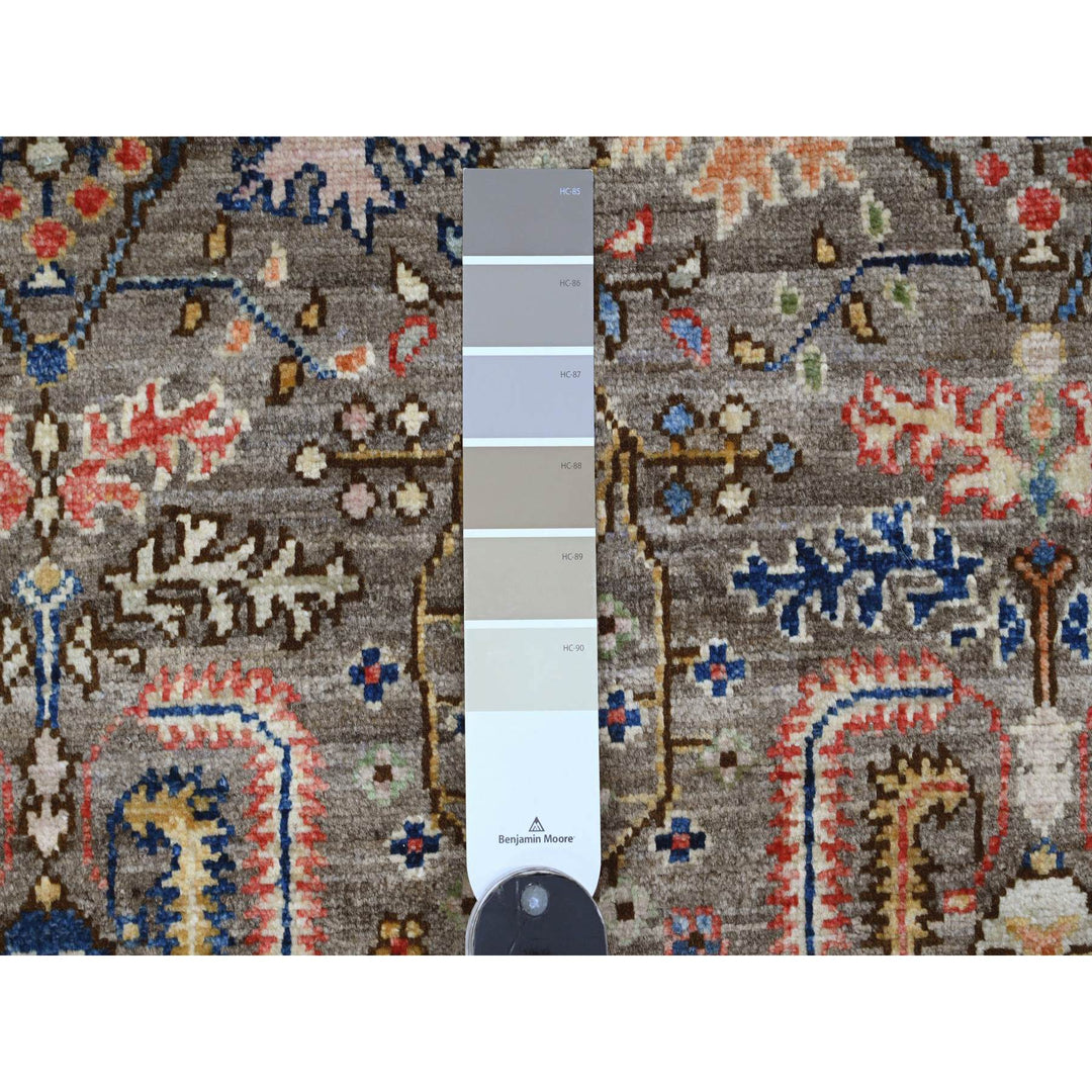 4'1" x 9'8" New Hand Knotted Brown Wool Runner Oriental Rug - MOA10220821