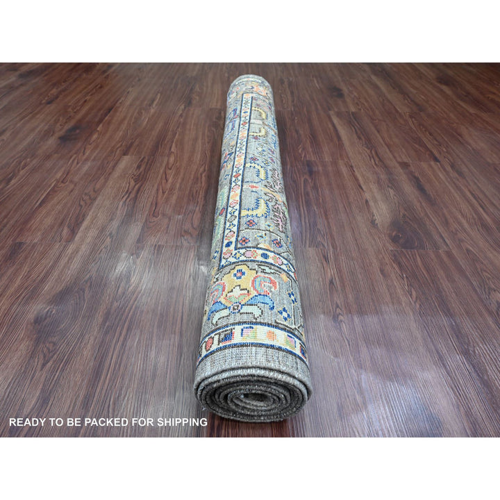 4'1" x 9'8" New Hand Knotted Brown Wool Runner Oriental Rug - MOA10220821