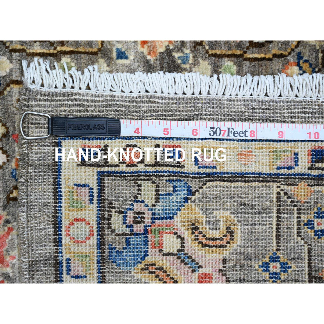 4'1" x 9'8" New Hand Knotted Brown Wool Runner Oriental Rug - MOA10220821
