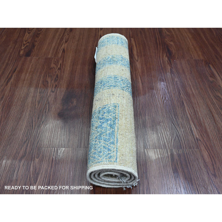 2'0" x 3'0" New Hand Knotted Blue Wool Rectangle Oriental Rug - MOA10220822