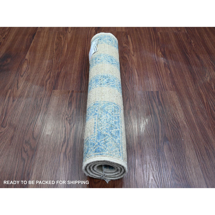 2'0" x 3'1" New Hand Knotted Blue Wool Rectangle Oriental Rug - MOA10220824
