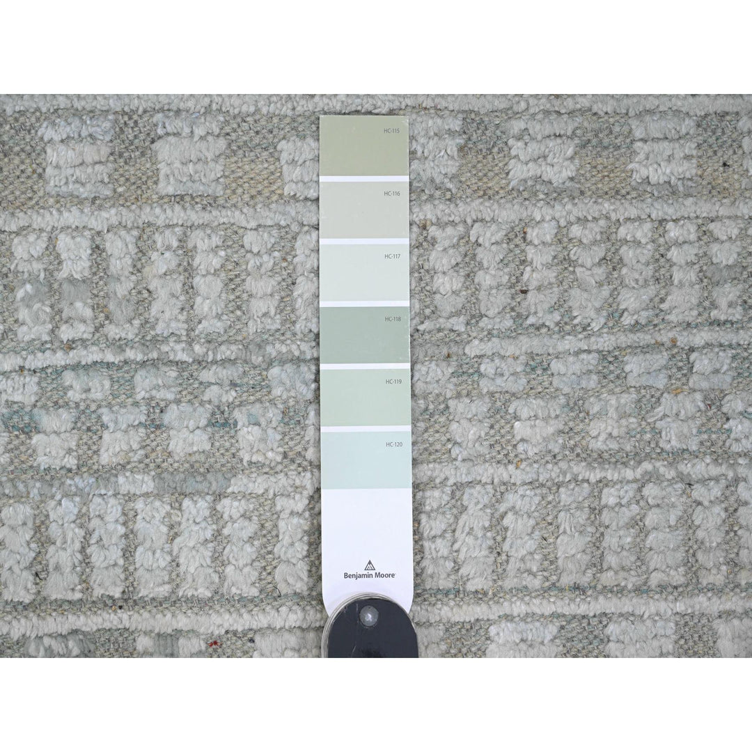 9'7" x 14'3" New Hand Knotted Green Wool Rectangle Oriental Rug - MOA10220830