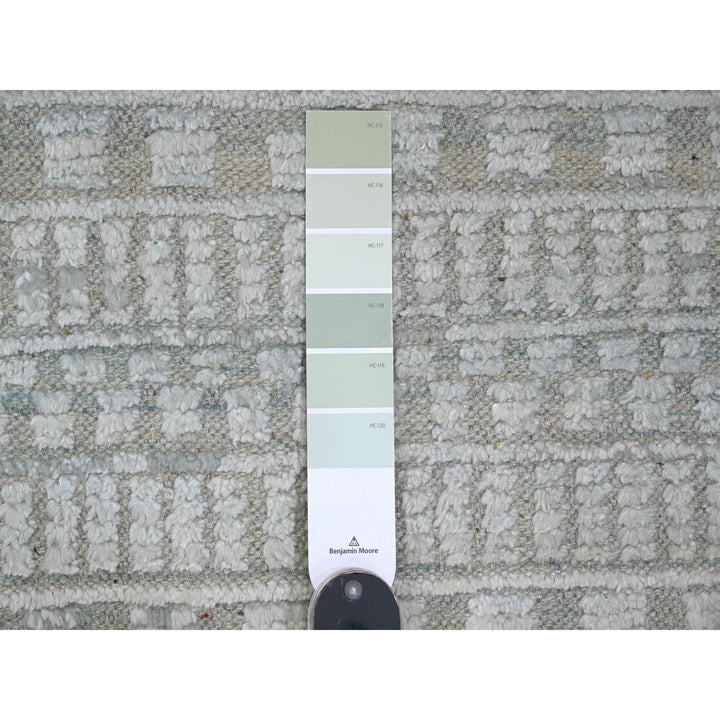 9'7" x 14'3" New Hand Knotted Green Wool Rectangle Oriental Rug - MOA10220830