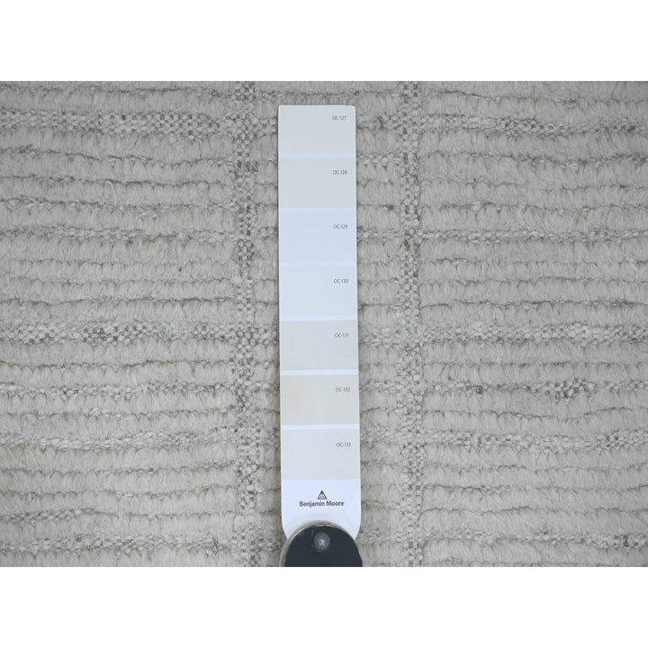 8'10" x 12'2" New Hand Knotted Ivory Wool Rectangle Oriental Rug - MOA10220831