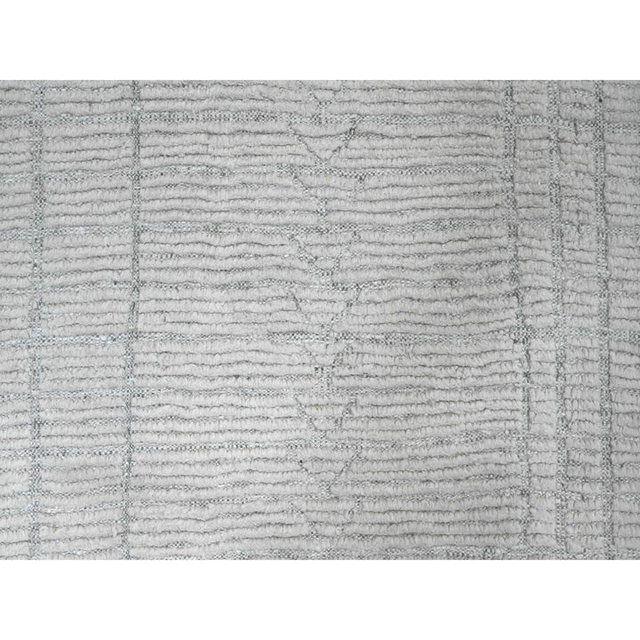 8'10" x 12'2" New Hand Knotted Ivory Wool Rectangle Oriental Rug - MOA10220831