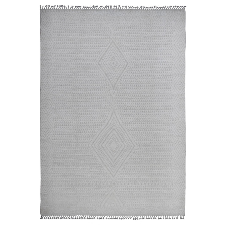 8'10" x 12'8" New Hand Knotted Ivory Wool Rectangle Oriental Rug - MOA10220833