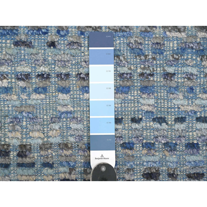 8'1" x 10'8" New Hand Knotted Blue Wool Rectangle Oriental Rug - MOA10220834