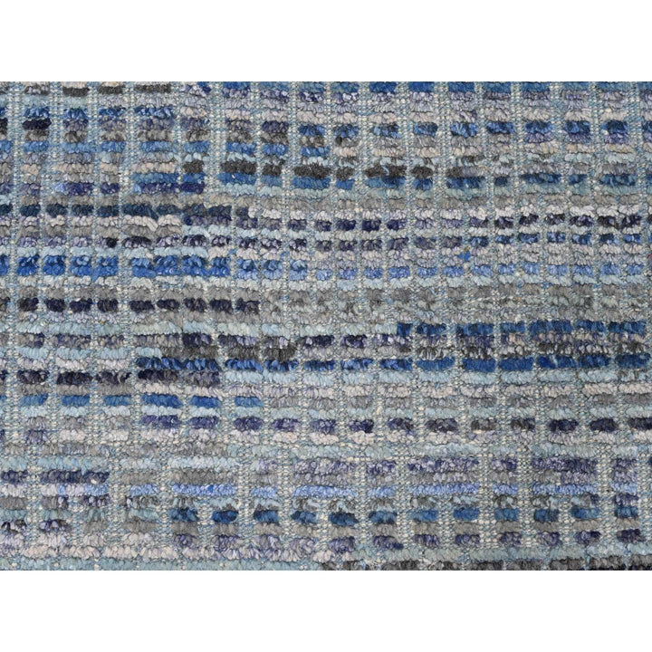 8'1" x 10'8" New Hand Knotted Blue Wool Rectangle Oriental Rug - MOA10220834