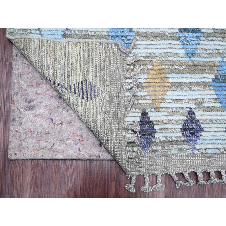 8'2" x 10'4" New Hand Knotted Grey Wool Rectangle Oriental Rug - MOA10220835
