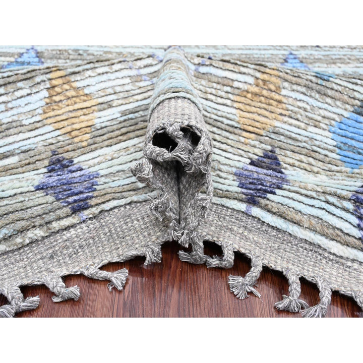 8'2" x 10'4" New Hand Knotted Grey Wool Rectangle Oriental Rug - MOA10220835