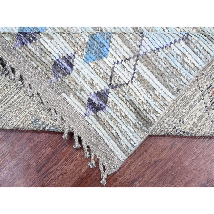 8'2" x 10'4" New Hand Knotted Grey Wool Rectangle Oriental Rug - MOA10220835